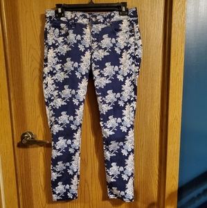 Blue Flower Print Blue Jeans